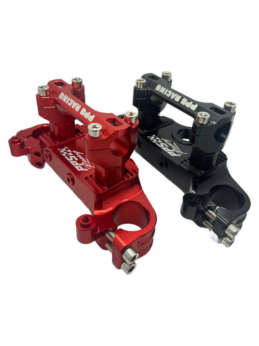 PPS RACING CRF 110/CRF 125f Billet riser Top Triple Clamp and bar mount RED